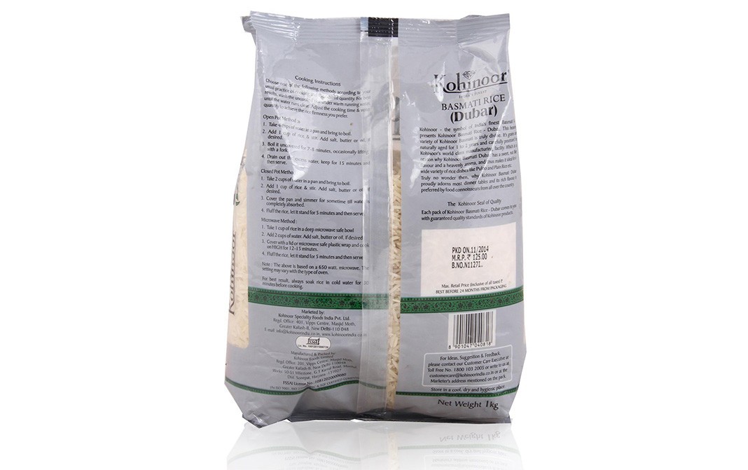 Kohinoor Basmati Rice (Dubar)   Pack  1 kilogram